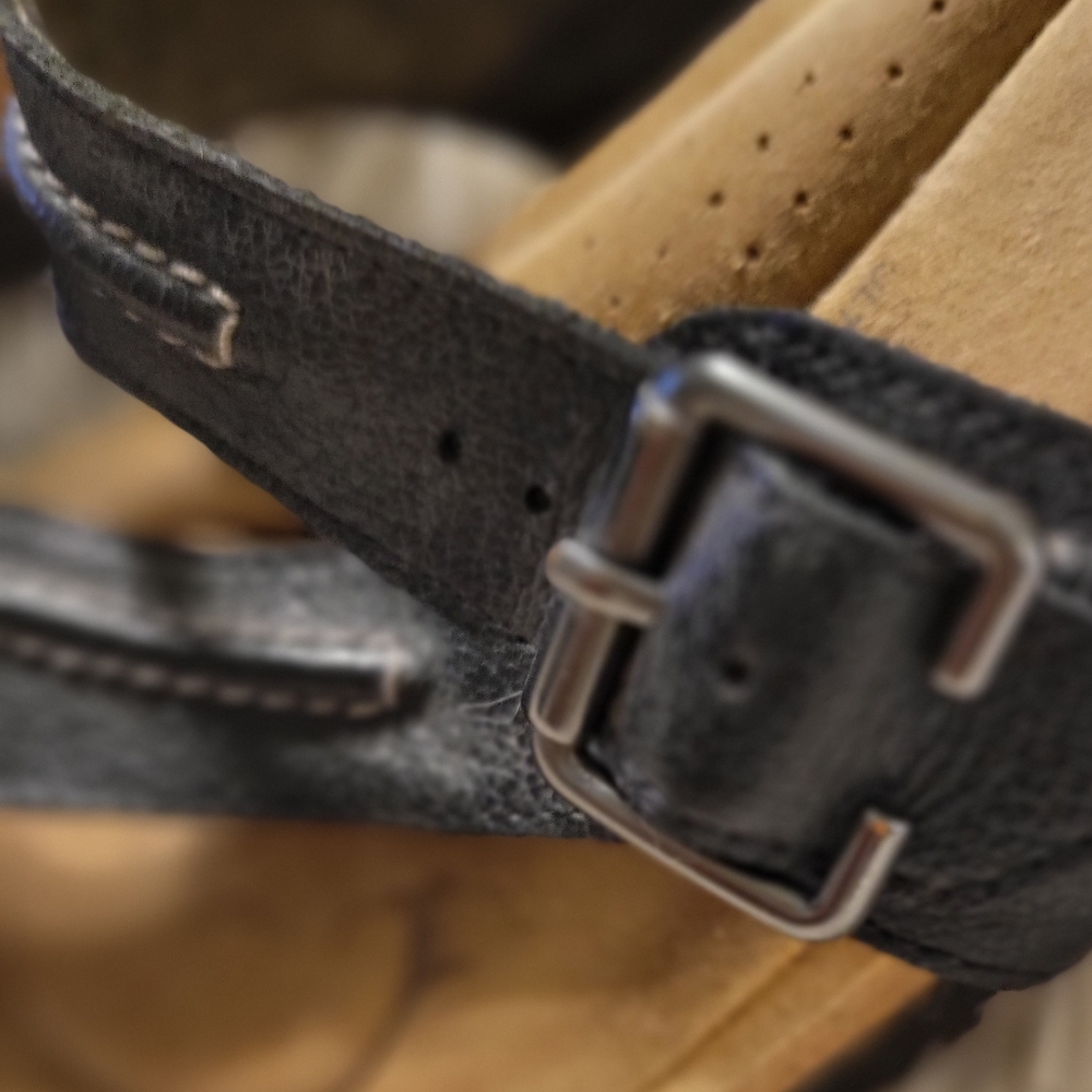 CLARKS BRAND NAME CORK SOLE FOOTBED BIRKENSTOCK STYLE SLIDE ON SANDALS - Picture 7 of 9